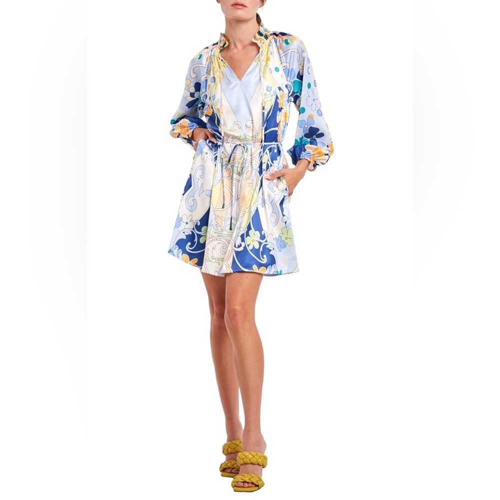 Ciebon Drea Floral Print Long Sleeve Dress Size XS